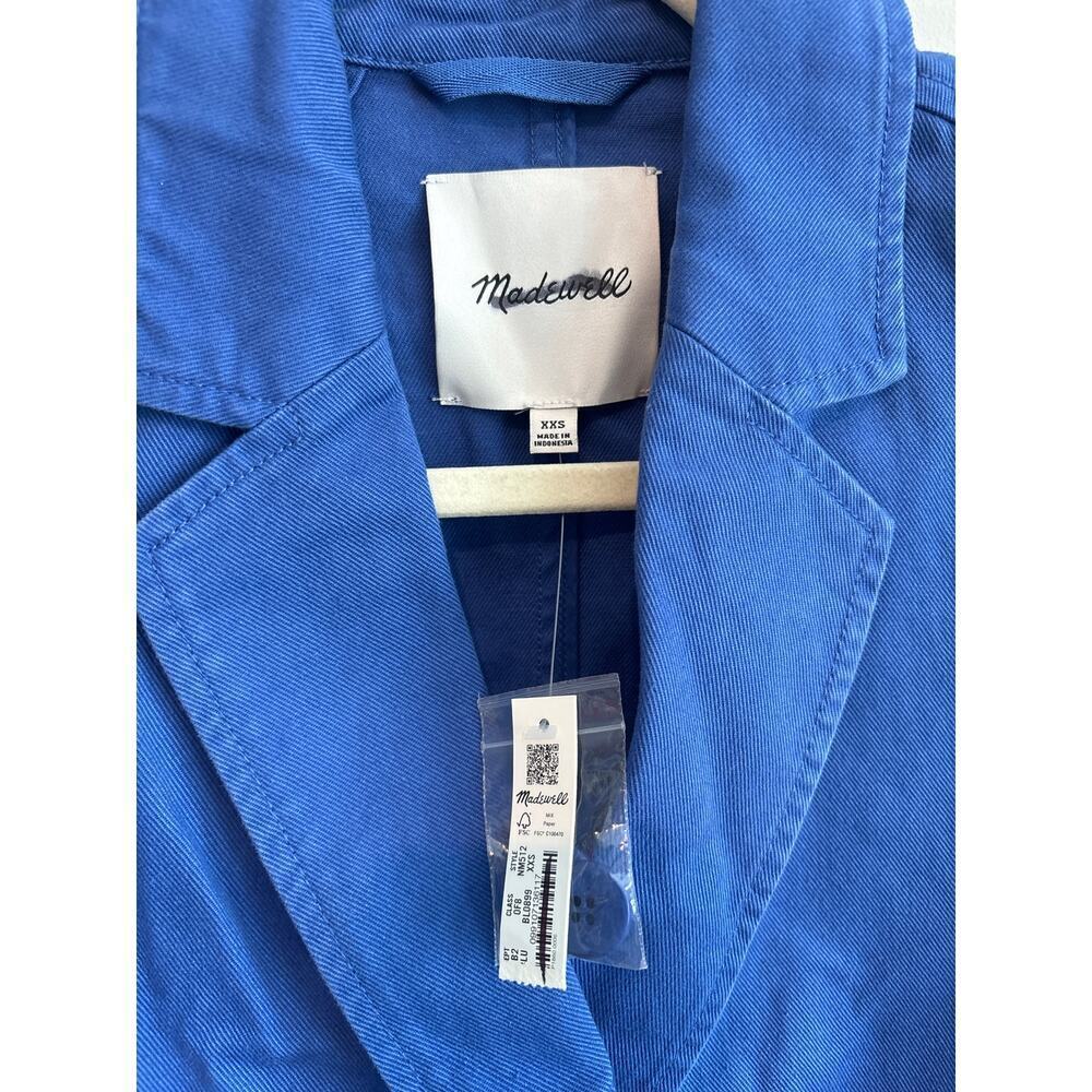 NWT Madewell Crossover Oversized Blazer Chino In Bluestone Size XXS - Picture 4 of 7